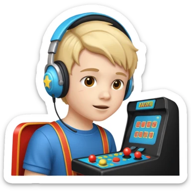 Retro Arcade Kid sticker