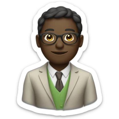 dark skin frog lookalike teacher with glasses sticker