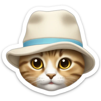 Un chat mignon avec un bonnet sticker