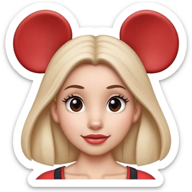 Woman wearing Mickey Mouse ears from Disneyland sticker