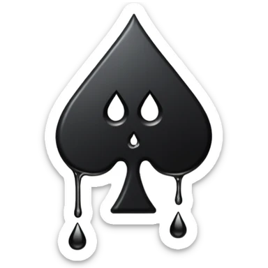 Ace of spades black very  slimey drip effect. White background sticker