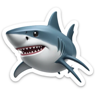 Shark with a top hat simple sticker