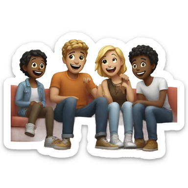 happy moments with friends sticker