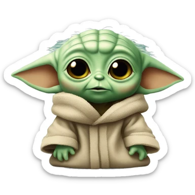 Baby Yoda quizzical  sticker