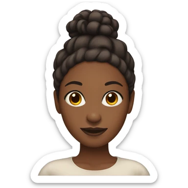 black woman with brown skin and bun sticker
