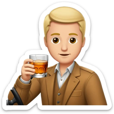 fast car driver drinking whiskey sticker