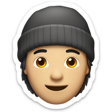 Asian man with a tail,beanie  sticker