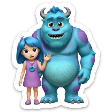 monsters inc sulley with small girl sticker