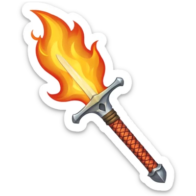 a sword blade on fire emoji sticker