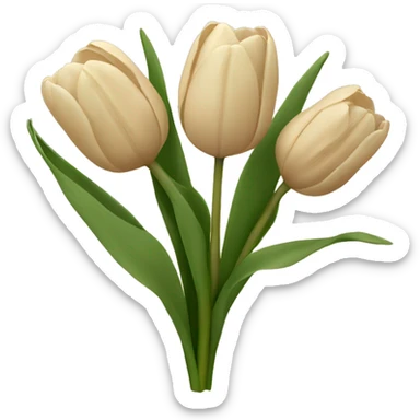 bunch of beige tulips  sticker