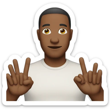 three missing fingers on one hand sticker