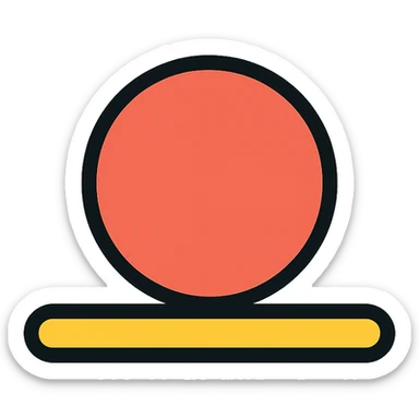 color outline icon of a ball balancing on a surface sticker