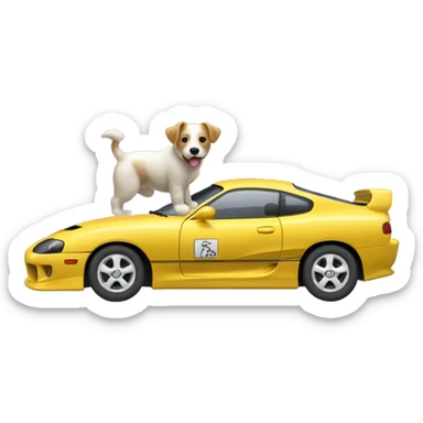 Toyota supra mk4 con un perro de conductor sticker