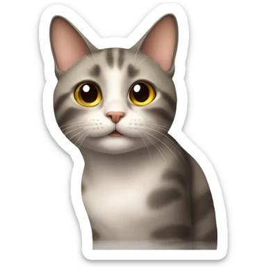 curious cat gazing  sticker