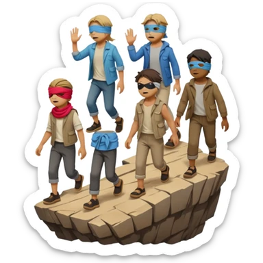 the blind leading the blind off a cliff  sticker