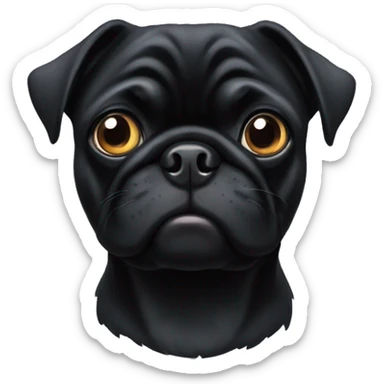 Black pug  sticker