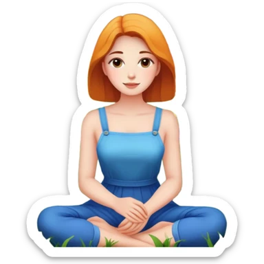 A women sitting in flowers sticker