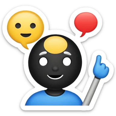 A simple white and black stick mand with a chat bubble coming from his mouth (encircled) sticker