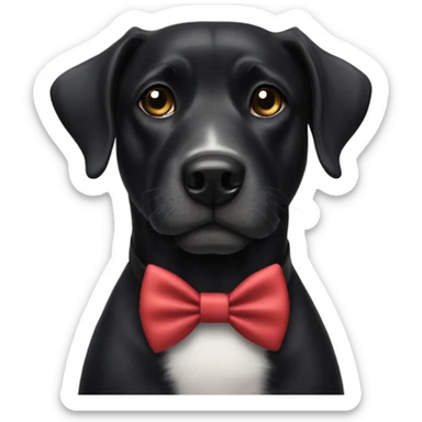 black dog with bow tie sticker
