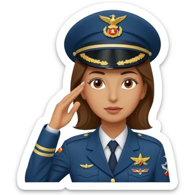 Teniente coronel ejercito del aire España mujer saludando sticker