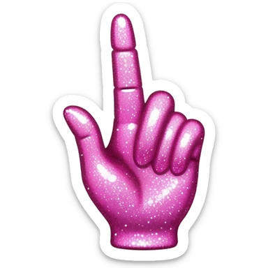 glittery pink middle finger sticker