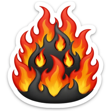 hell view with Red and black with fire sticker