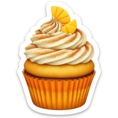cupcake with cinnamon dusting & mango slice on top sticker