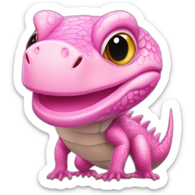 fat pink tegu lizard in cash ticket sticker