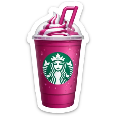 Starbucks dark pink dragonfruit refresher. white lid. starbucks logo. sticker