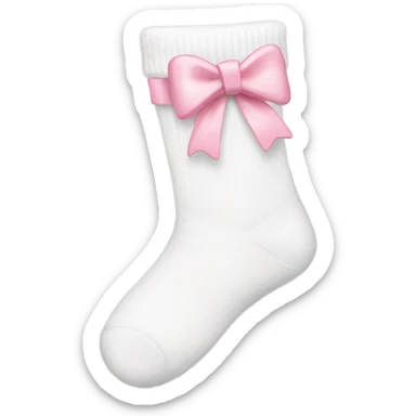 White socks with pastel pink bow  sticker