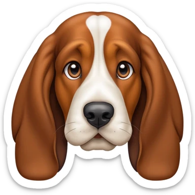 Basset hound with brown snout sticker