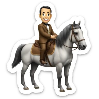 Peewee Herman on a horse  sticker