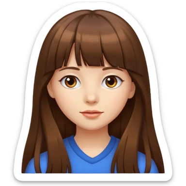 Girl with long hair and bangs sticker