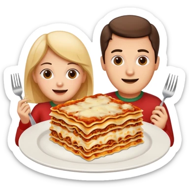 me and my boyfriend with lasagna sticker