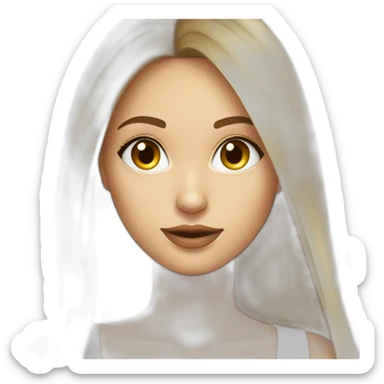 Femme blonde avec les yeux marrons cheveux long lisse sticker