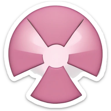 Light Pink radioactive symbol  sticker