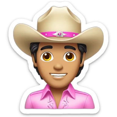 Elvis Presley with pink cowboy hat sticker