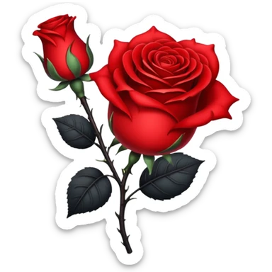 heart with a gothic rose stem sticker