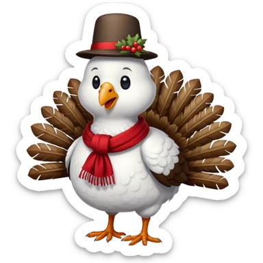 Fancy snow turkey sticker