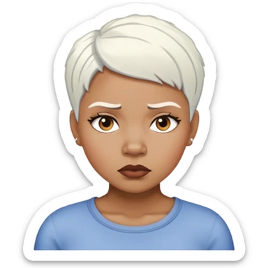 Annoyed black woman with short white hair  sticker