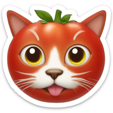 cat made out of tomatos sticker