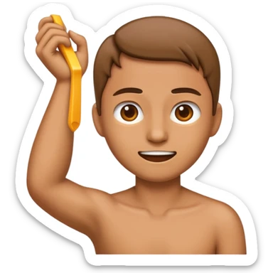 An emoji with their hand, making a cutting motion towards their neck sticker