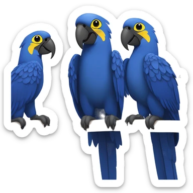 Hyacinth Macaw pair Full Body happy smiling sticker