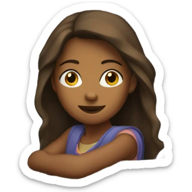 Brown girl in car interior sticker