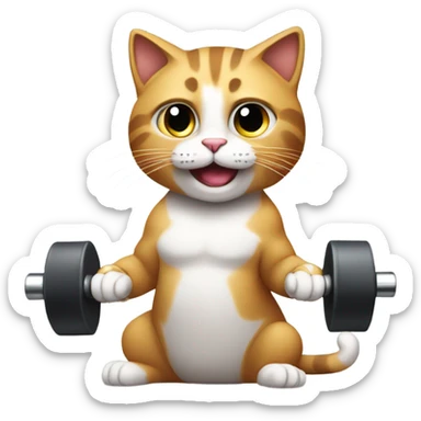Cat work out sticker