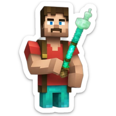 minecraft steve with a shisha sticker