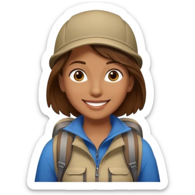 woman hiking  brown hair sticker