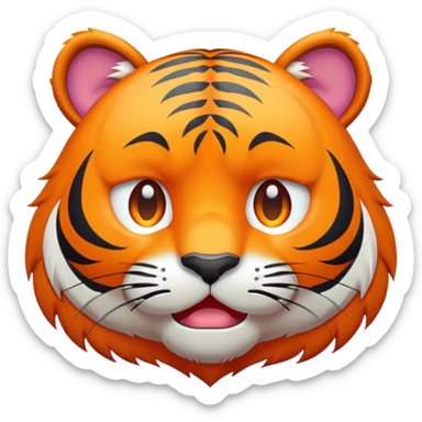crying sad tiger face for Twitch emote sticker