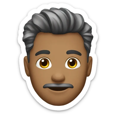 Chico con franela gris. Cabello corto negro sticker