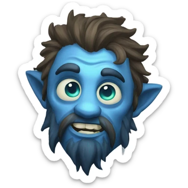 spectral giant blue firbolg surprised sticker